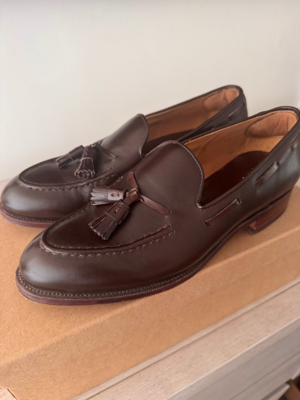 Meermin 101381 Brown Calf Tassel Loafers 8.5